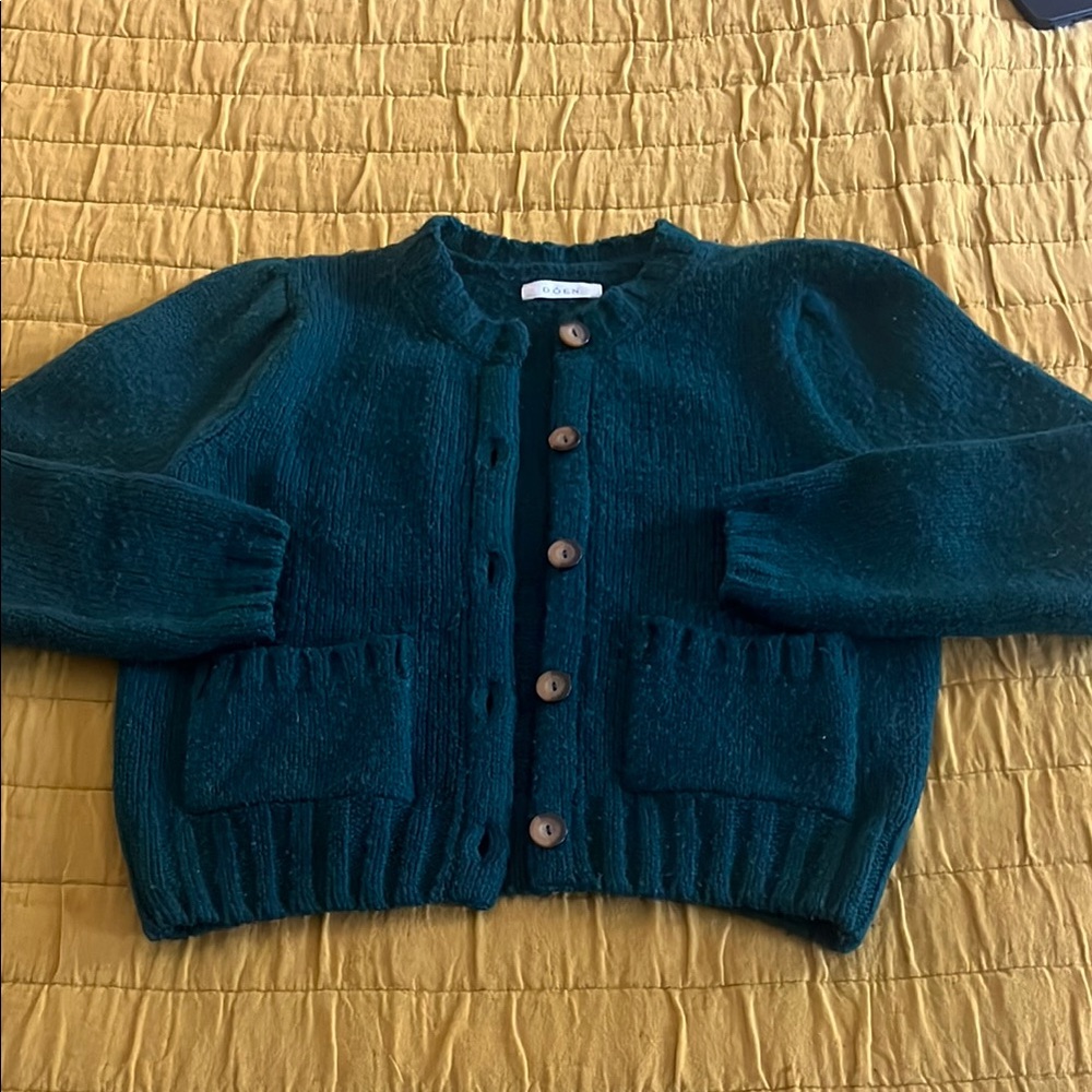 Doen Teal Cardigan Sweater
